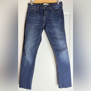 Banana Republic Premium Denim Straight Bella Raw Hem Dark Blue Jeans, 26P